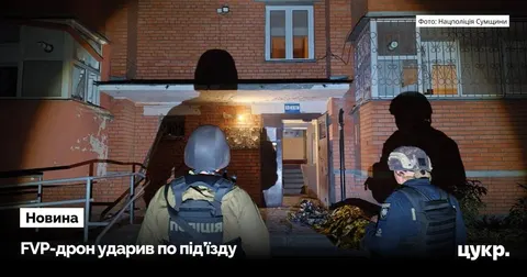 Два FPV-дрони влучили біля під'їзду будинку в Сумах: жінка загинула, чоловік поранений