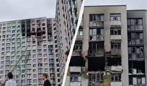 Удар РФ по Києву: у ЖК «Місто квітів» вигоріли верхні поверхи, є постраждалі